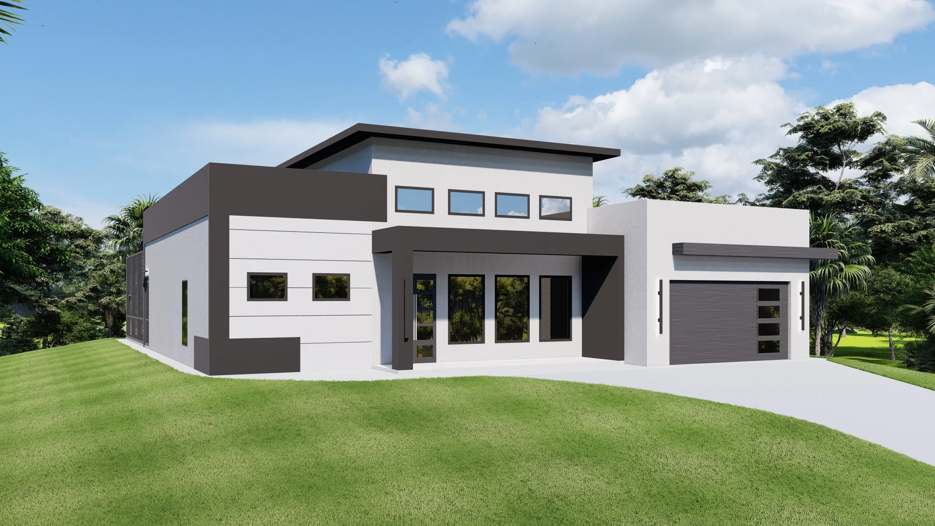 Galaxy — 3 bed, 3 bath modern flat roof home